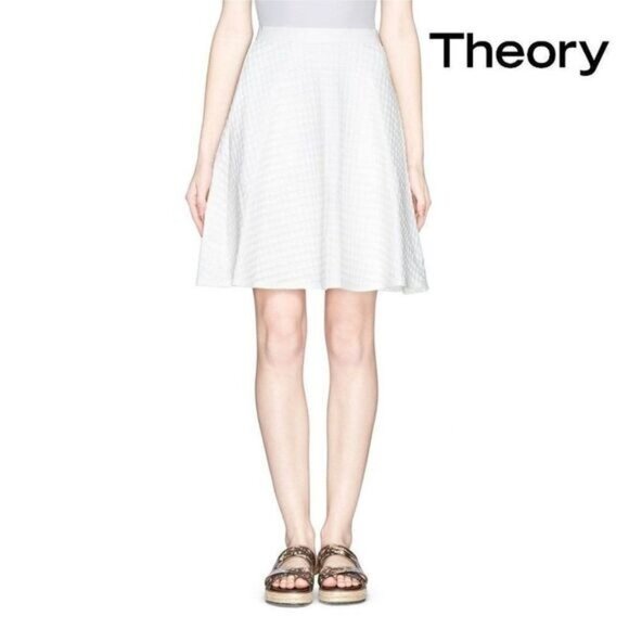 Theory Womens Waffle Knit A Line Mini Skirt - Picture 1 of 5
